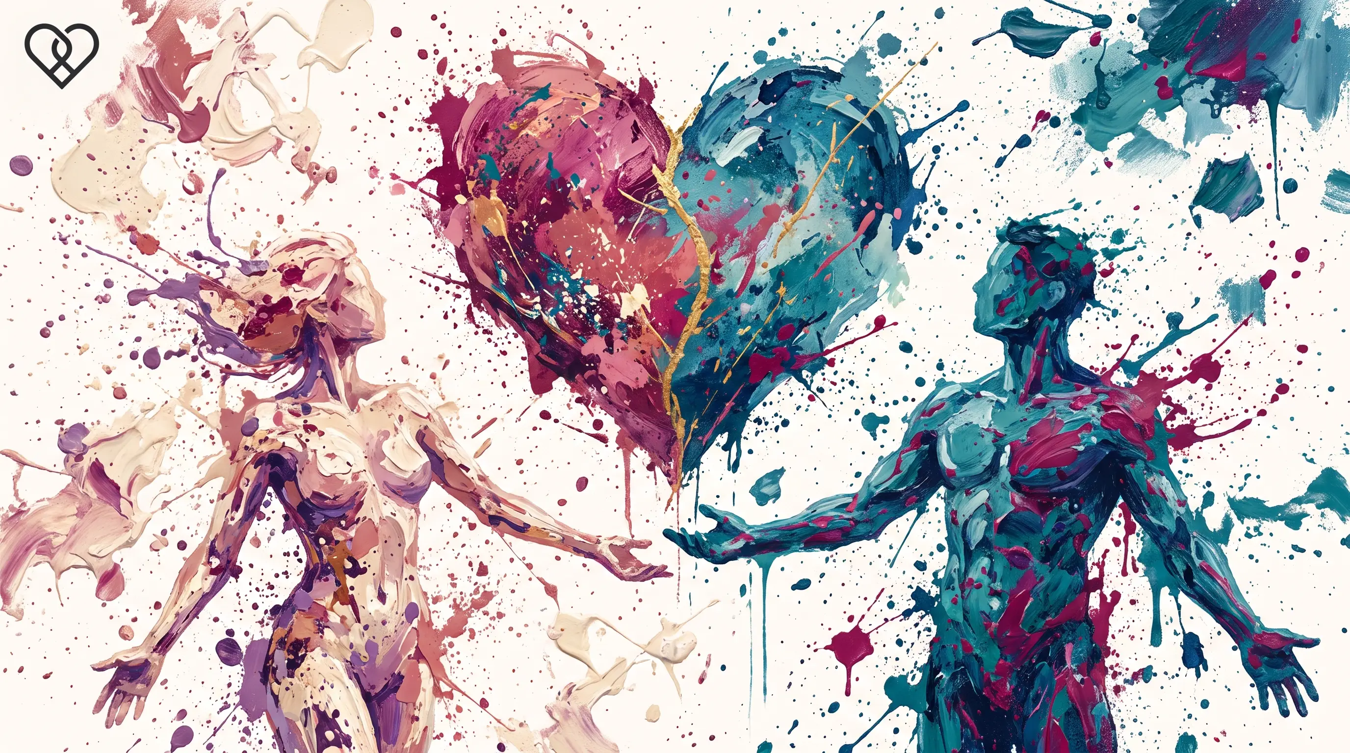 AlignHeart wellness dashboard hero with splatter heart